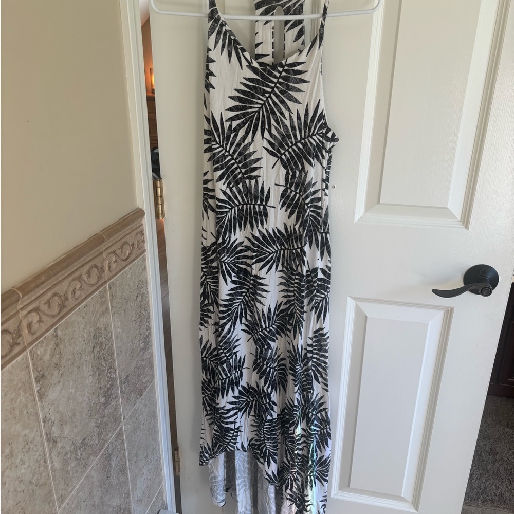 C&C California Black and White High Low Dress